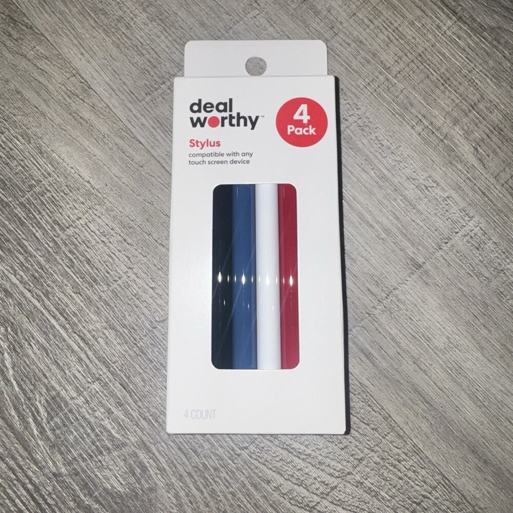 Dealworthy 4 Pack Stylus Pens Universal Touch Screen Black Blue White Red New